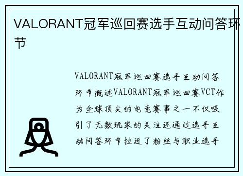 VALORANT冠军巡回赛选手互动问答环节
